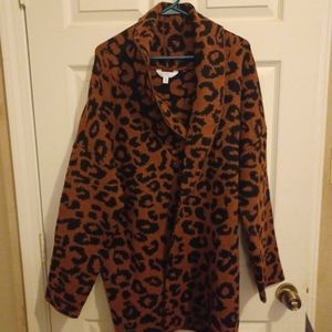 Time n Truu Leopard Cardigan Sweater 2x